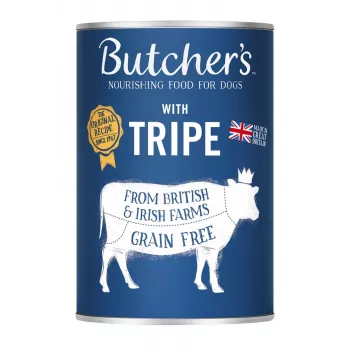 Mokra karma dla psów w puszce Butcher's Oryginalny Tripe 400 g — smak wołowy, dla dorosłych psów, 80% wilgotności