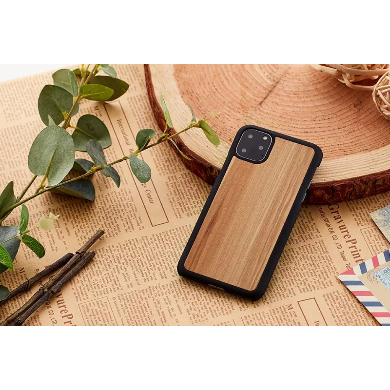 Etui na smartfona man and wood do iPhone 11 Pro — wykończenie cappuccino Czarny