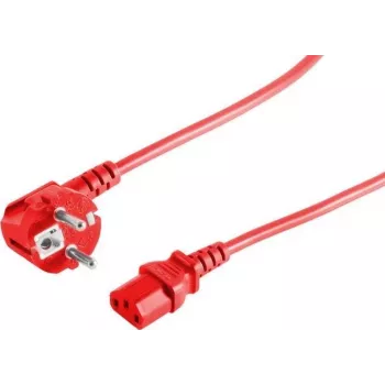 Kabel zasilający czerwony S/CONN 09-05184 1.8 m CEE7/7 wtyczka C13