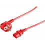 Kabel zasilający czerwony S/CONN 09-05184 1.8 m CEE7/7 wtyczka C13