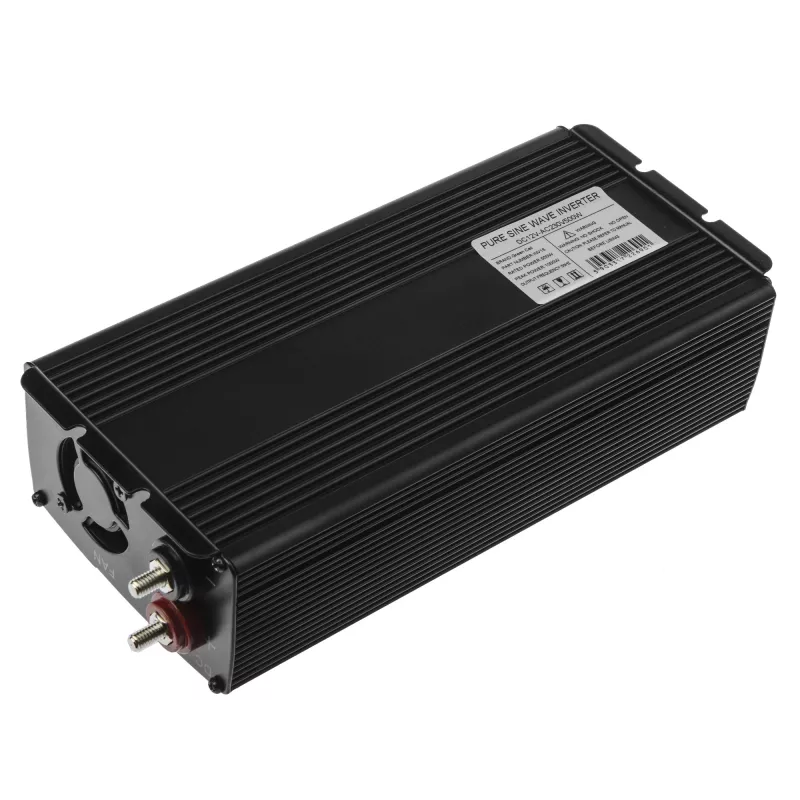 Przetwornica samochodowa zielony Cell INV16 500 W DC 12 V na AC 230 V, 50 Hz, port USB, aktywne chłodzenie, czarna