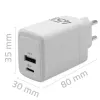 Ładowarka GaN 45W 5V 20V 1.5A 3A, 1xUSB C PD, 1xUSB A