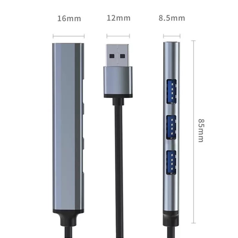 Hub USB QOLTEC 53793 — wejście USB 3.0, 3× porty USB 2.0