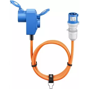 Goobay CEE Adapter Lead CEE-Plug to 90° CEE Coupling and Grounded Plug Coupling 5 m (76233)