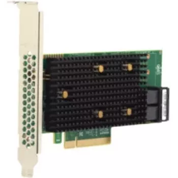 Karta interfejsu Broadcom HBA 9500-8i PCIe NVMe na SAS, 1 wewnętrzny port mini-SAS, pełna wysokość/niskoprofilowa, szaro-czarna
