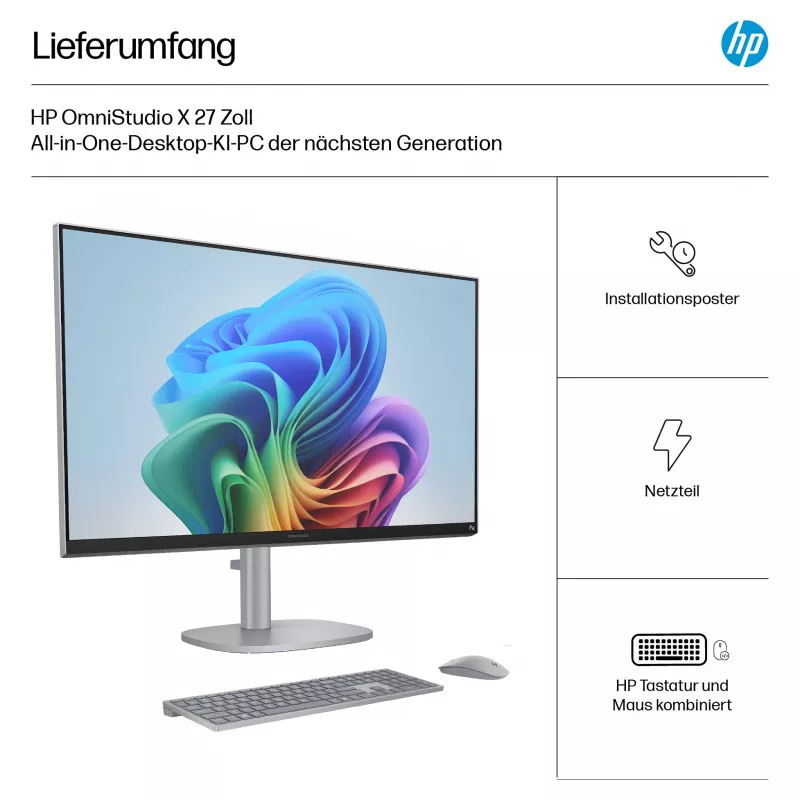 HP OmniStudio X 27-cs1077ng 27-calowy FHD Touch All-in-One PC, Intel Core Ultra 7 256V, 16 GB RAM, 1 TB SSD