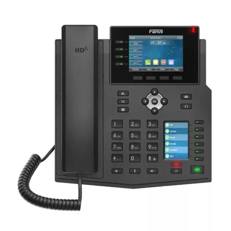 Telefon IP Fanvil X5U czarny 16 linii LCD Wi-Fi przewodowa słuchawka