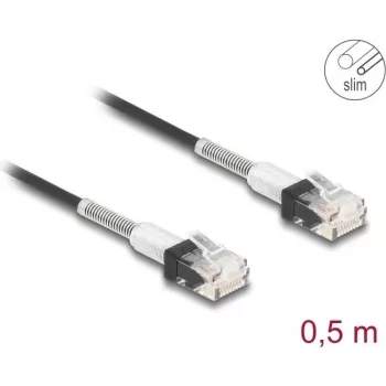 Kabel sieciowy DeLOCK RJ45 0,5 m Kat.6A UTP Czarny