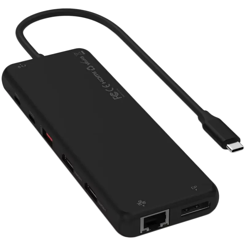 Wieloportowy adapter USB-C Satechi ST-P3D13K 13-w-1 z obsługą trzech wyświetlaczy
