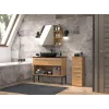 Szafka łazienkowa Top e Shop NEL V DDS ARTISAN — wolnostojąca, rama w kolorze dębu, 3 półki, 300×300×850 mm
