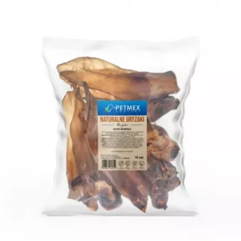 PETMEX Buffalo Ear with Ring, pack of 10 — gryzak dla psa, naturalny przysmak jednoskładnikowy