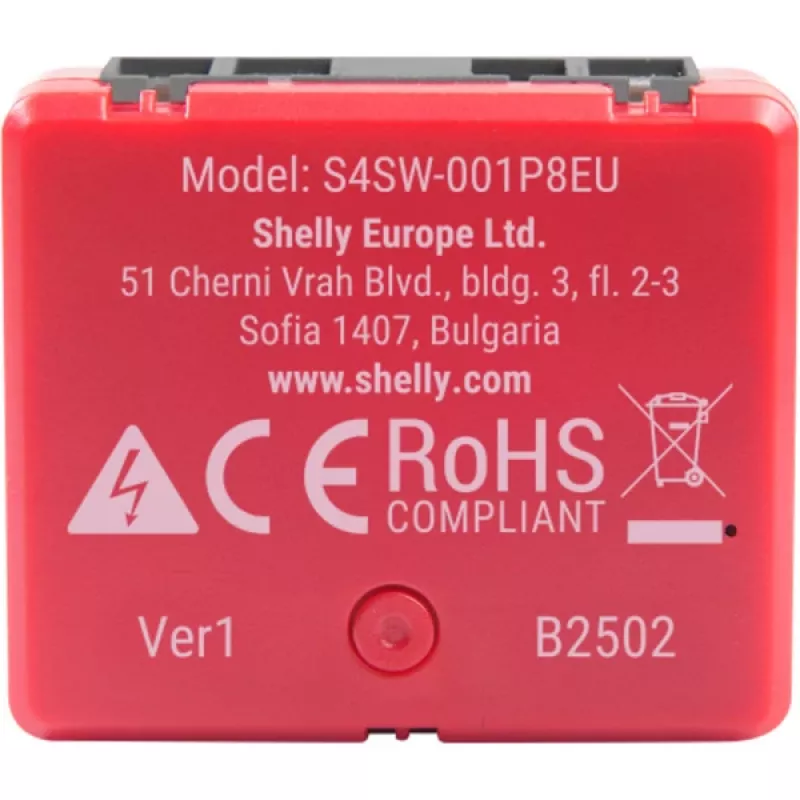 Shelly 1PM Mini Gen4 2-pak — Inteligentny przekaźnik Shelly Wi-Fi z pomiarem mocy, kompaktowa forma modułu/DIN
