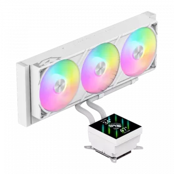 Chłodzenie cieczą Gamemax do CPU | GLACIER 360 LCD WH | Intel, AMD