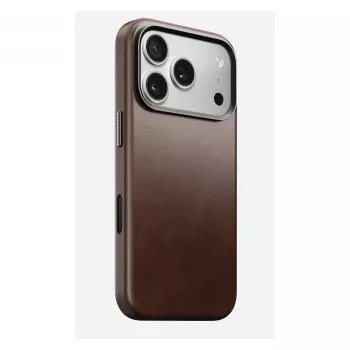 Pokrowiec na telefon Nomad Traditional Leather etui do iPhone 17 Pro, skóra mikrofibra, pasuje do 6,3 cala (16 cm), brązowy