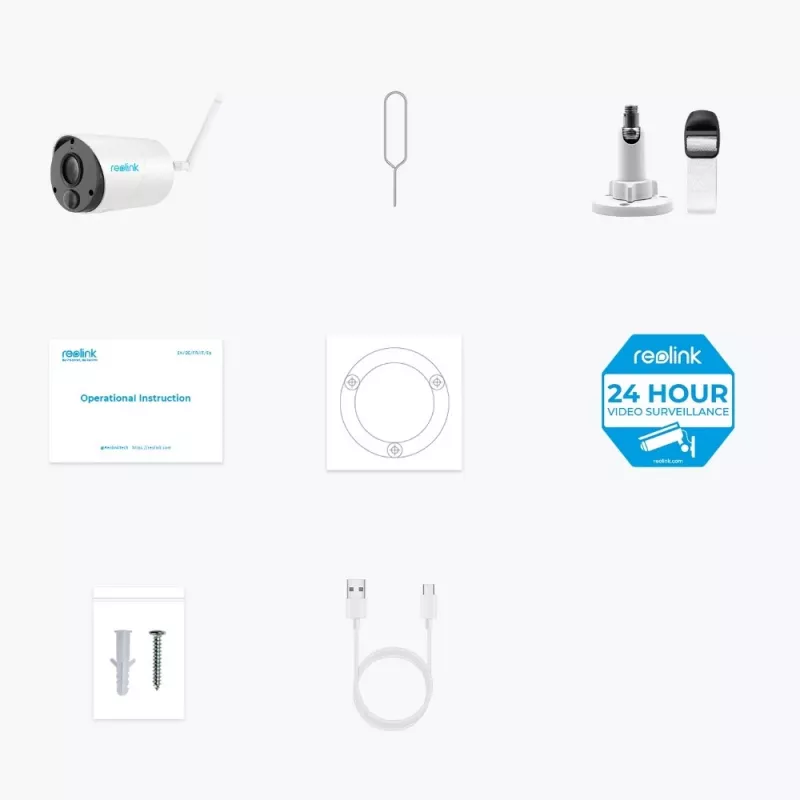 Reolink Argus Series B320 - 3MP Bezprzewodowa kamera bezpieczeństwa na baterię z detekcją osób/pojazdów, dwukierunkowym audio