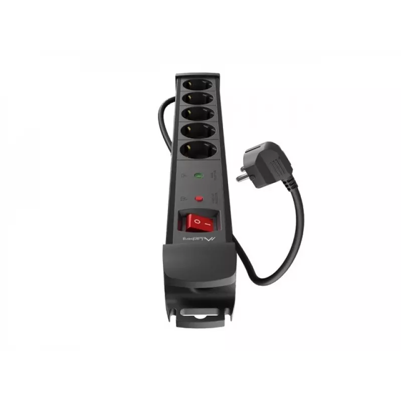 Listwa zasilająca Lanberg SP1-05F-0150-BK 1,5 m 5 gniazd AC Wewnętrzna Czarna