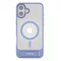 Etui ochronne Torras serii Pstand do iPhone 16 — Niebieskie, wąska konstrukcja z zintegrowaną podstawką