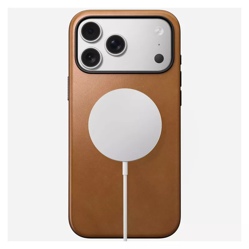 Etui na telefon Nomad Modern Leather Case Cover dla iPhone 17 Pro Max, 17,5 cm (6,9 cala), Tan, skóra + PC/TPU