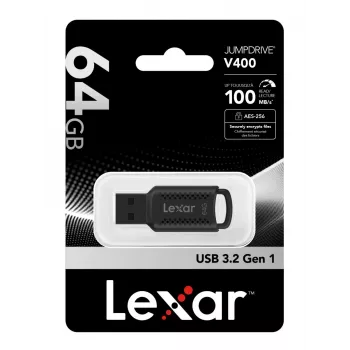 Lexar JumpDrive LJDV400064G-BNBNG Pamięć USB Flash 64 GB USB Typ A 3.2 Gen 1 (3.1 Gen 1) Czarny