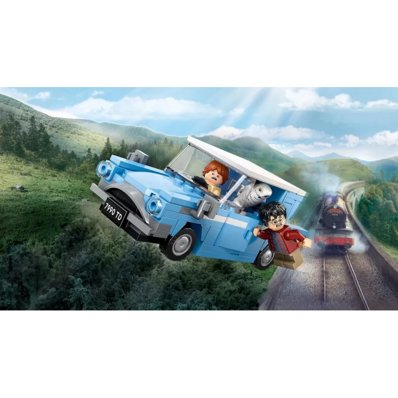 LEGO Harry Potter Latający Ford Anglia Samochód Zabawka dla Dzieci od 7 Lat, Chłopców i Dziewczynek, Model do Zbudowania z Minifigurką Rona Weasleya i Hedwigą