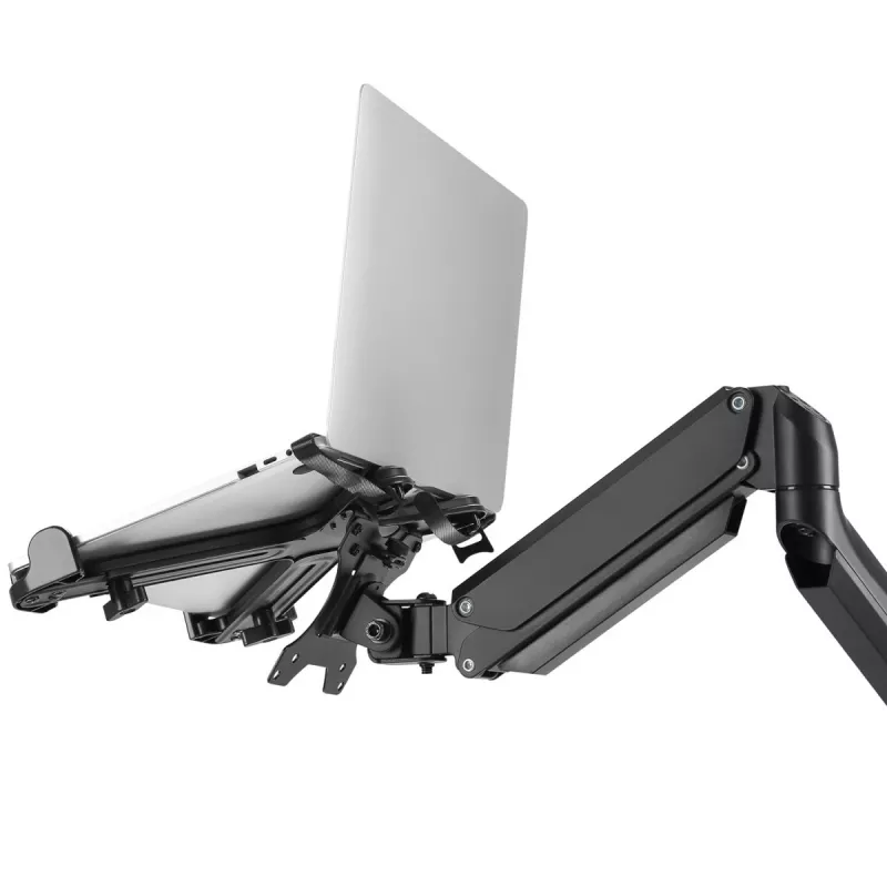 Notebook desk holder MACLEAN MC-836 — regulowana wysokość, ergonomiczny design, czarny, do poziomego ustawienia laptopa (58,5×236×320 mm)