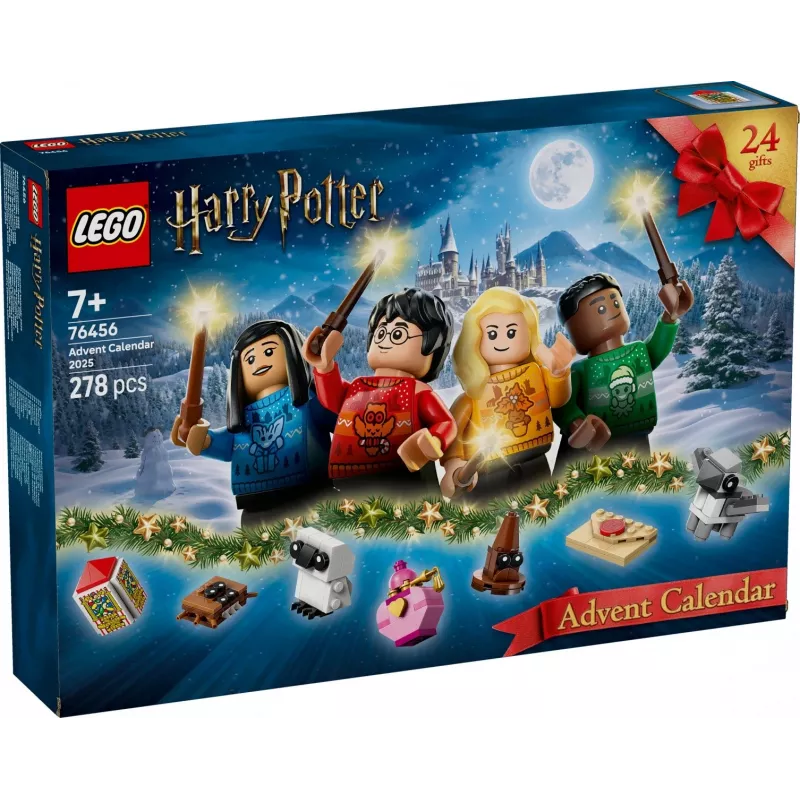 Zabawka konstrukcyjna LEGO Harry Potter Kalendarz adwentowy 2025 zestaw 76456 — 278 elementów, 8 minifigurek, wiek 7+