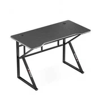 Biurko gamingowe huzaro Hero 1.6 Czarny — prosty blat MDF/karbon 1200×600×750 mm, metalowa rama