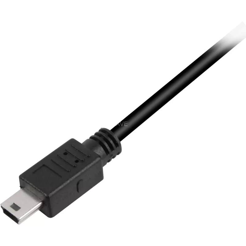 Kabel USB 2.0, wtyk USB-A > wtyk Mini-USB czarny, 3,0 metra, podwójnie ekranowany