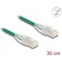 Kabel sieciowy DeLOCK RJ45 Cat.6A wtyk do wtyku 0,3 m zielony