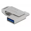 Pamięć USB DeLOCK 64GB USB-C Type-A obrotowa metalowa obudowa
