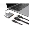 DeLOCK 61071 adapter kabla wideo 0,1 m USB Type-C USB Type-C USB Type-A HDMI Szary