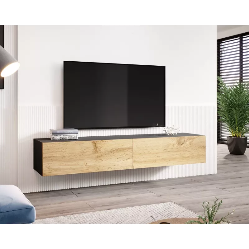 Cama TV Stand VIGO '180' 30/180/40 Czarny/wotan oak