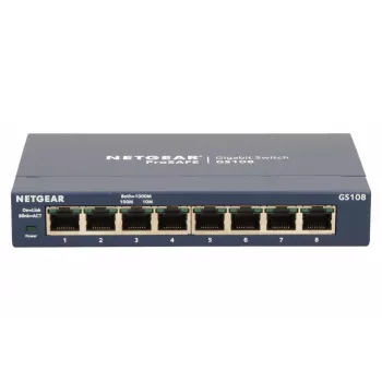 Przełącznik niezarządzalny NETGEAR GS108GE, 8 portów, Gigabit Ethernet, 16 Gbit/s