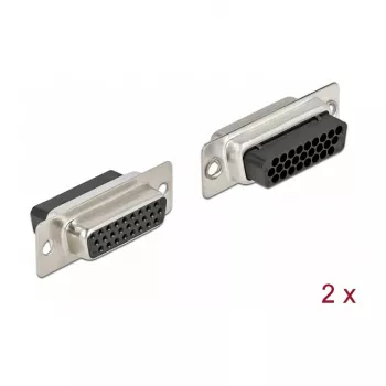 Złącze przewodowe DeLOCK 66724 D-Sub HD 26 pinów czarne srebrne