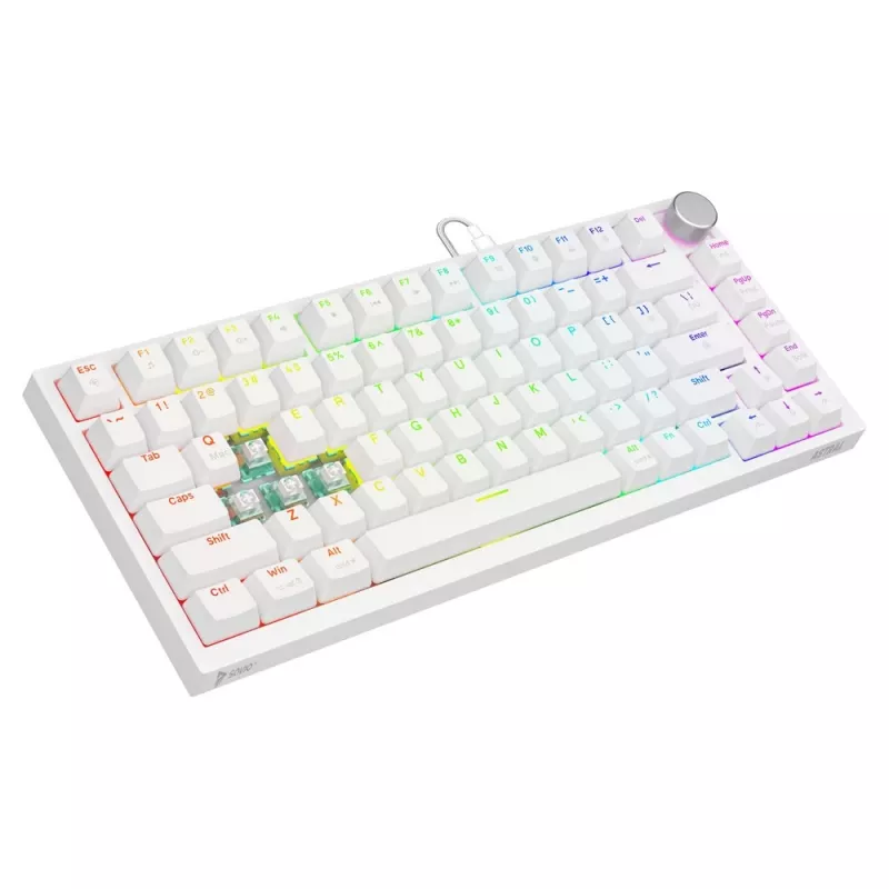 Klawiatura gamingowa Savio ASTRAL WHITE JADE USB QWERTY US International