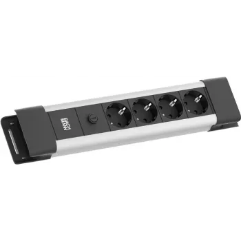 Listwa zasilająca Bachmann CONNECTUS z 3 gniazdami CEE7, 10 A, przewód 2,0 m, wtyk C14, szary