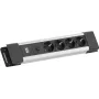 Listwa zasilająca Bachmann CONNECTUS z 3 gniazdami CEE7, 10 A, przewód 2,0 m, wtyk C14, szary