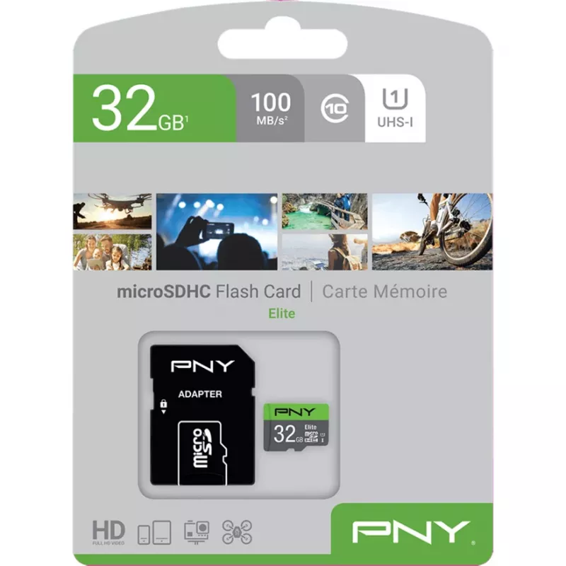 Karta MicroSDHC PNY Elite 32 GB Class 10 UHS-I P-SDU32GU185GW-GE