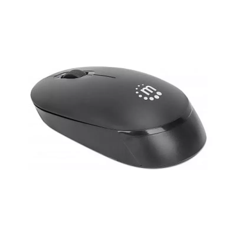 Manhattan Performance III Mysz bezprzewodowa, czarna, 1000dpi, 2.4Ghz (do 10m), USB, Optyczna, Symetryczna, Trzy przyciski z kółkiem przewijania, nano odbiornik USB, bateria AA (nie dołączona), podstawa o niskim tarciu, trzyletnia gwarancja