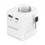 Uniwersalna ładowarka podróżna GEMBIRD TPA-EU1A1C20-01-W 20W, USB-A 18W + USB-C 20W, gniazdo Schuko, wejście 100–250V