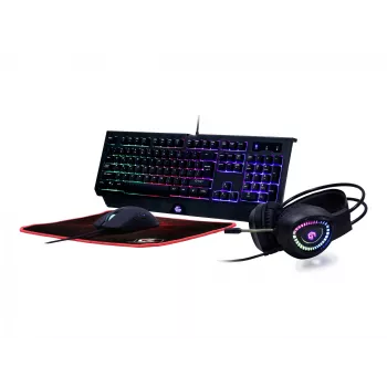 Klawiatura gamingowa GEMBIRD GGS-UMGL4-01 pełnowymiarowa USB QWERTY 104-klawiszowa US English z myszą, czarna