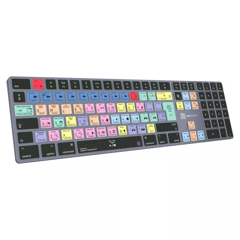 Klawiatura LogicKeyboard Titan DE Mac do Adobe Premiere Pro CC — układ niemiecki