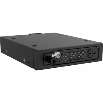 ICY DOCK - ToughArmor EX - MB491V5K-B - 2,5 U.2/U.3 NVMe SSD PCIe 5.0 Laufwerksgehäuse für externen 3,5-Schacht mit Schloss und Rändelschrauben-Design