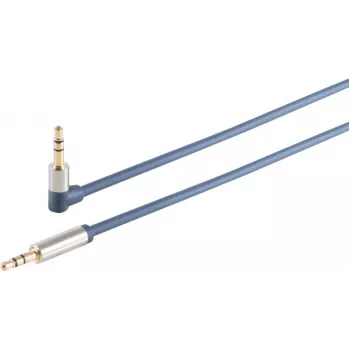 Kabel audio 3,5 mm ShiverPeaks 30821-MHQ chromowany metalowy cienki 0,75 m