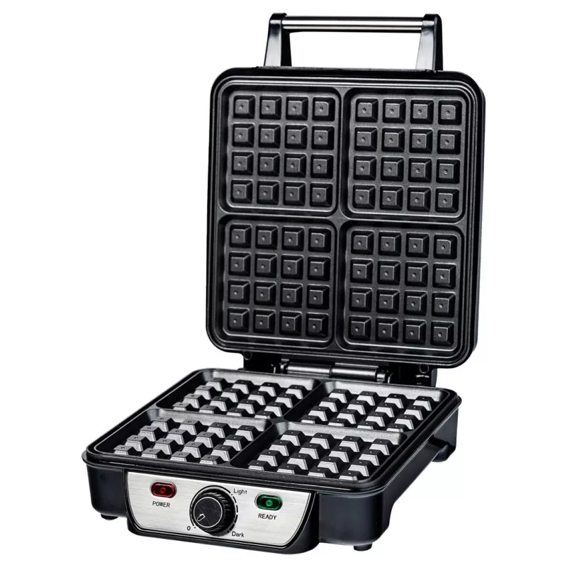 Gofrownica Ravanson GR-7030 — 4 gofry, 1100 W, płyty nieprzywierające, regulowany termostat, uchwyt chłodny w dotyku