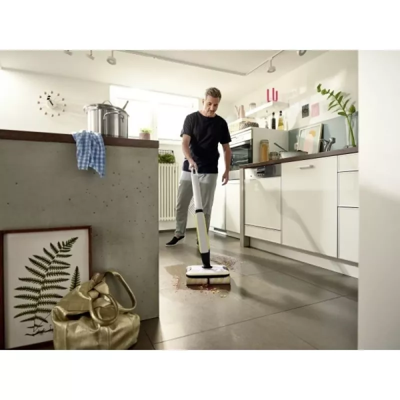 Kärcher FC 7 CORDLESS Miotła elektryczna Akumulatorowa Na mokro Bezworkowa Czarny, Biały, Żółty 2,85 Ah