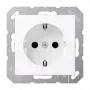 Gniazdo wtykowe typu F Jung A 1520 BF WWM, 16 A, 250 V, termoplastyczne, białe, 55×55 mm