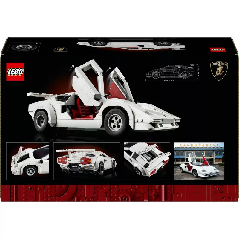 Zestaw konstrukcyjny LEGO Icons Lamborghini Countach 5000 Quattrovalvole 10337 — model ekspozycyjny, 1506 elementów, 340×90×160 mm