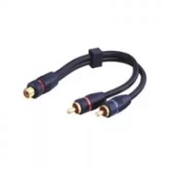 Wentronic Goobay Przewód adapter RCA, czarny, 0,2 m - gniazdo RCA > 2x wtyk RCA (audio lewy/prawy) (50375)