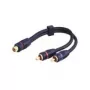 Wentronic Goobay Przewód adapter RCA, czarny, 0,2 m - gniazdo RCA > 2x wtyk RCA (audio lewy/prawy) (50375)
